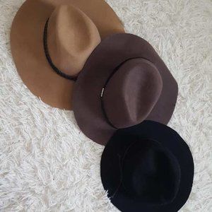 Women Wool Felt Hat (tan, black, brown)